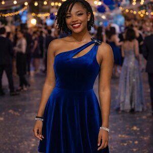 Medium SPEECHLESS blue mini dress w/ pockets & bra padding. Party dress.  NWT